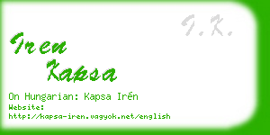 iren kapsa business card