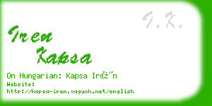 iren kapsa business card